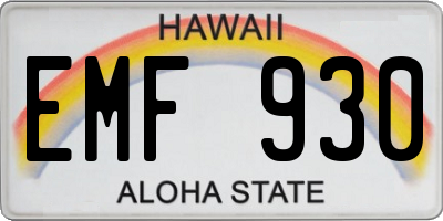 HI license plate EMF930