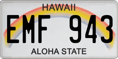 HI license plate EMF943