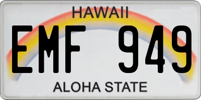 HI license plate EMF949
