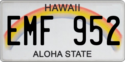 HI license plate EMF952