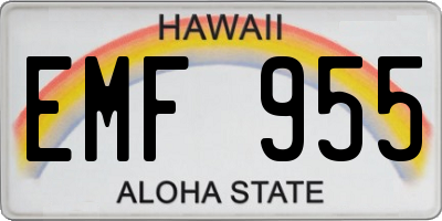 HI license plate EMF955
