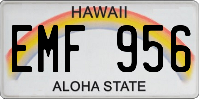 HI license plate EMF956