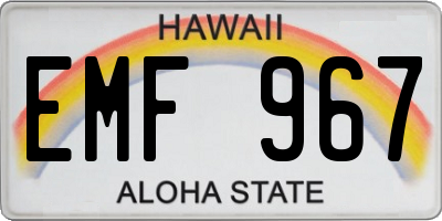 HI license plate EMF967