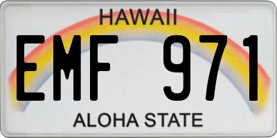 HI license plate EMF971