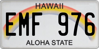 HI license plate EMF976