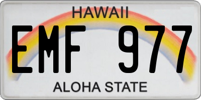 HI license plate EMF977