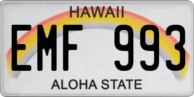 HI license plate EMF993