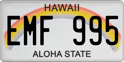 HI license plate EMF995