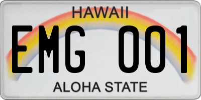 HI license plate EMG001