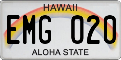 HI license plate EMG020