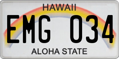 HI license plate EMG034