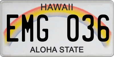 HI license plate EMG036