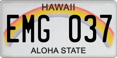 HI license plate EMG037