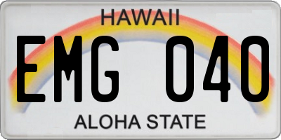 HI license plate EMG040