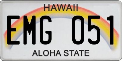 HI license plate EMG051