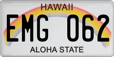 HI license plate EMG062
