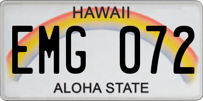 HI license plate EMG072