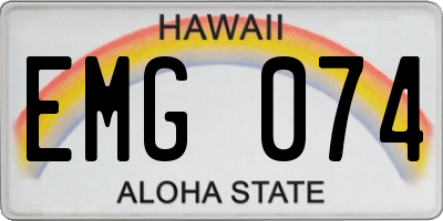 HI license plate EMG074