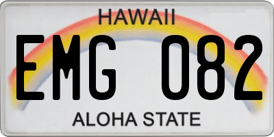 HI license plate EMG082
