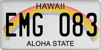 HI license plate EMG083