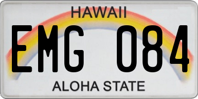 HI license plate EMG084