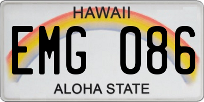 HI license plate EMG086