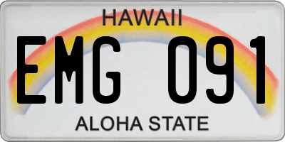HI license plate EMG091