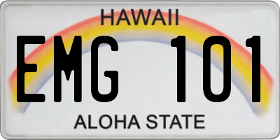 HI license plate EMG101