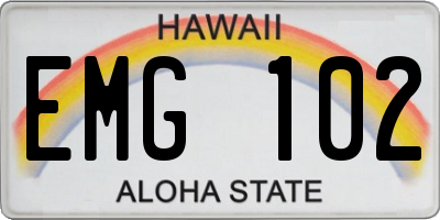 HI license plate EMG102