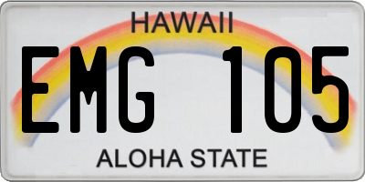 HI license plate EMG105