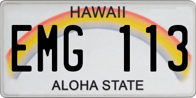 HI license plate EMG113