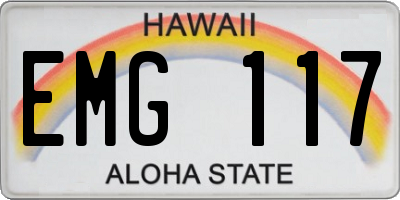 HI license plate EMG117