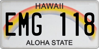 HI license plate EMG118