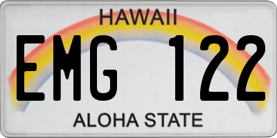 HI license plate EMG122