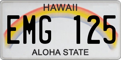 HI license plate EMG125
