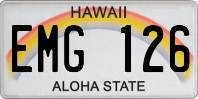 HI license plate EMG126