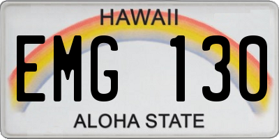 HI license plate EMG130