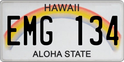 HI license plate EMG134
