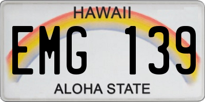 HI license plate EMG139