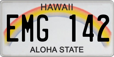 HI license plate EMG142