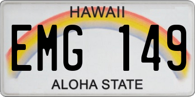 HI license plate EMG149