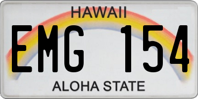 HI license plate EMG154