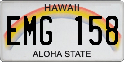 HI license plate EMG158