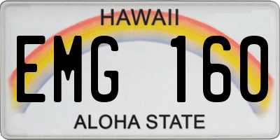 HI license plate EMG160