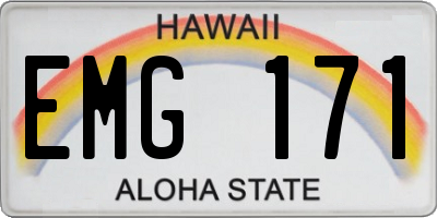 HI license plate EMG171