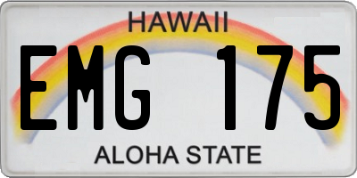 HI license plate EMG175