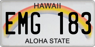 HI license plate EMG183