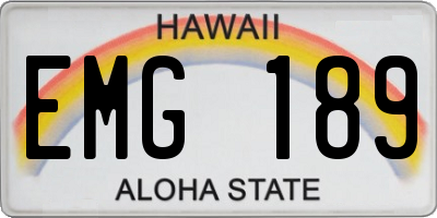HI license plate EMG189