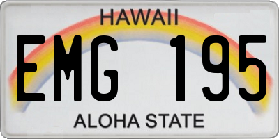 HI license plate EMG195