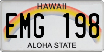 HI license plate EMG198